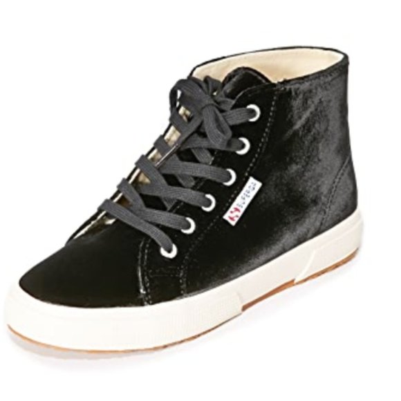 Black Velvet High Top Supergas - Picture 3 of 4